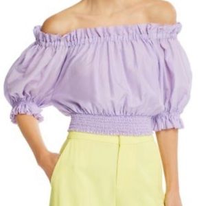 Alice + Olivia lavender off the shoulder top. New with tags size small